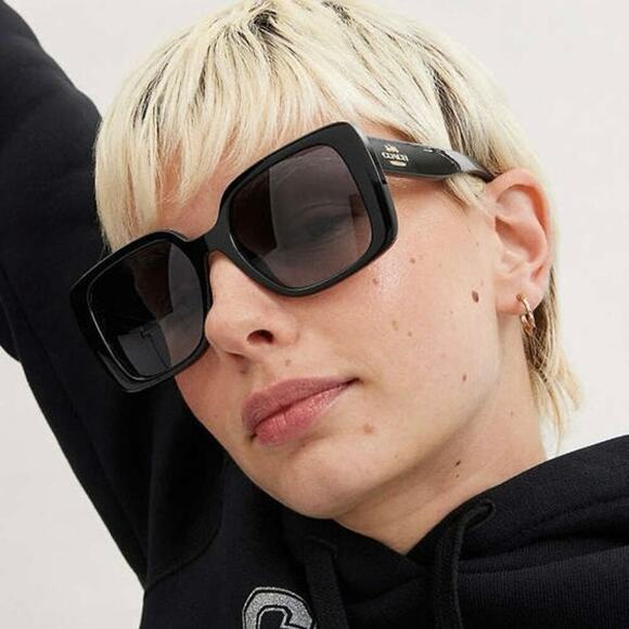 Coach Oversized Square Sunglasses Black Gradient Lenses CL907 NEW w/ Case!! - Picture 4 of 16